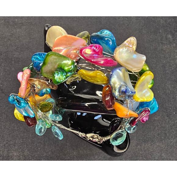 Southwest Triple Strand NECKLACE BRACELET Baroque Gemstone Vintage JEWELRY GIFT - Picture 5 of 7